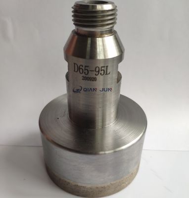 1/2" GAS Sharp threaded diamond glass core drill bit 65mm diameter for glass drilling holes